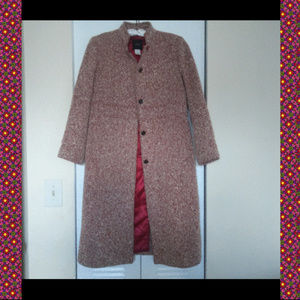 J. Crew  Pink Wool Tweed Military COAT SZ P4